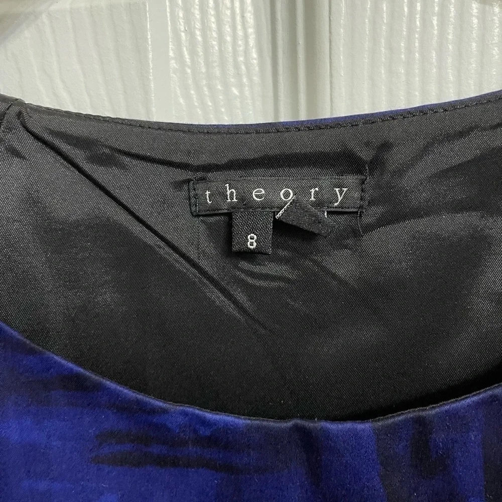 Theory Shyann dress in Blue and Black Brushstroke pattern size 8. NWOT - Picture 3 of 6